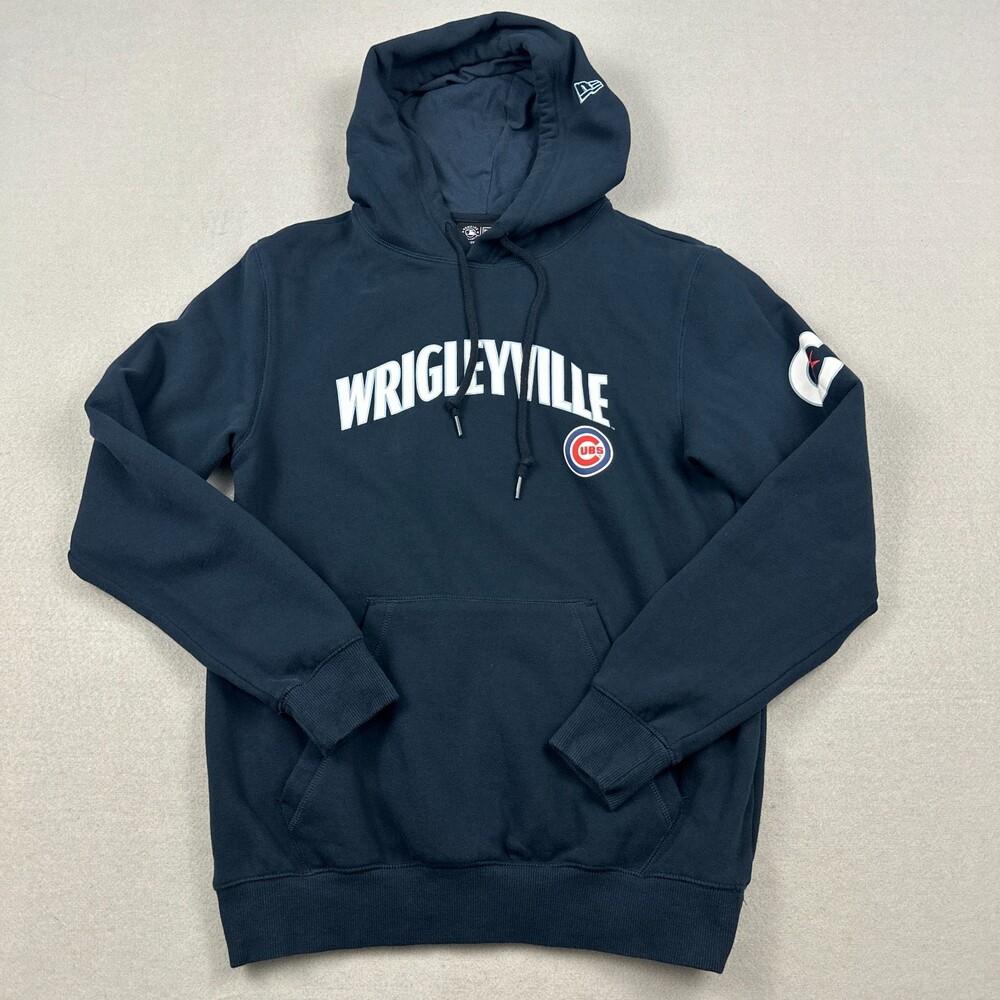 Chicago Cubs Hoodie Men Small Blue Wrigleyville Logo New Era MLB Sweatshirt S